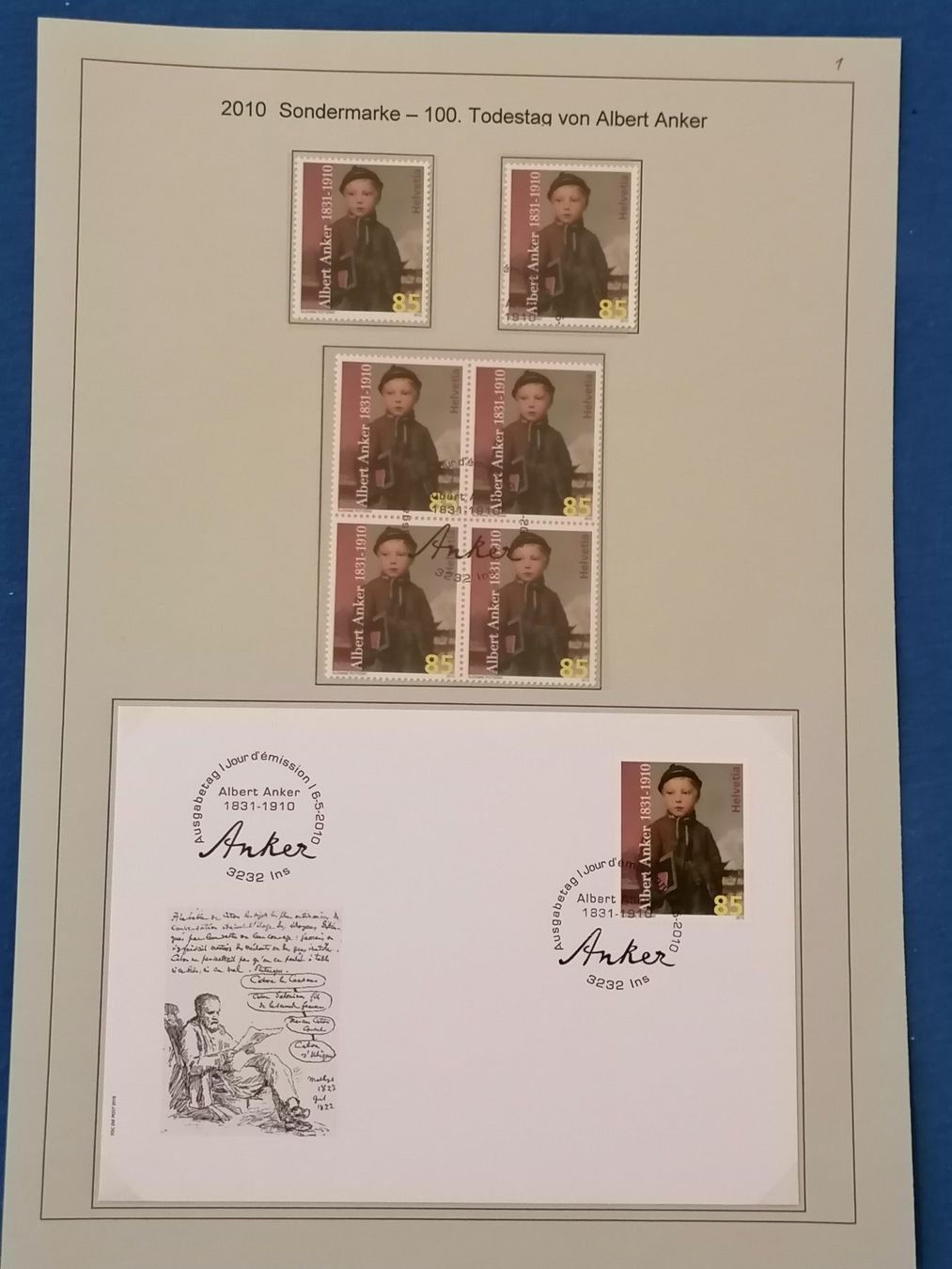 Tutti i francobolli: Albert Anker viele Briefmarken, Maximumkarten & Briefe – Usato da Wangen an der Aare venduto da Ute 4
