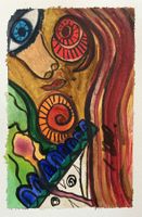 Martina - original Aquarell - Outsider Art, Brut, 10/15 cm