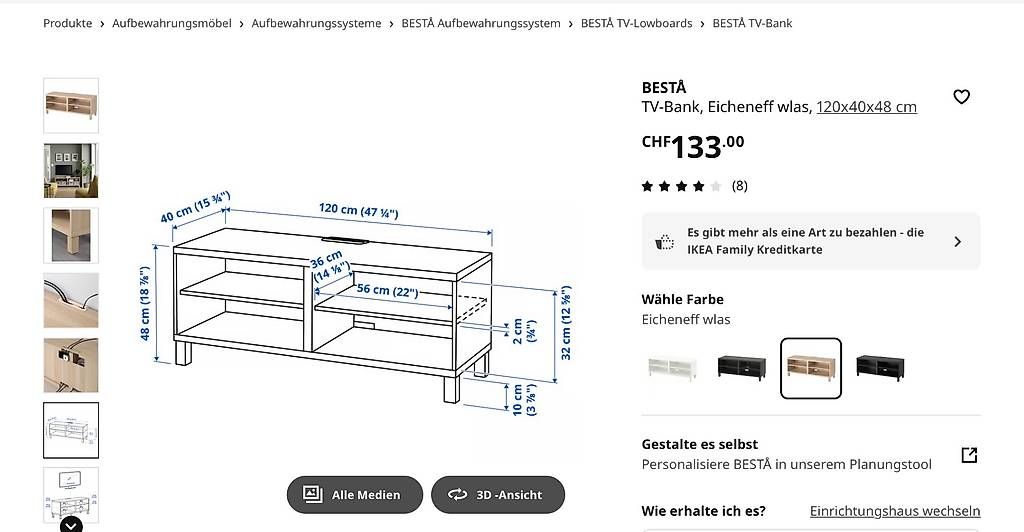 Ikea TV Möbel: TV Möbel, IKEA Besta, Lowboard, 2 Stück – Gebraucht aus Uznach von Musikbaer24 4