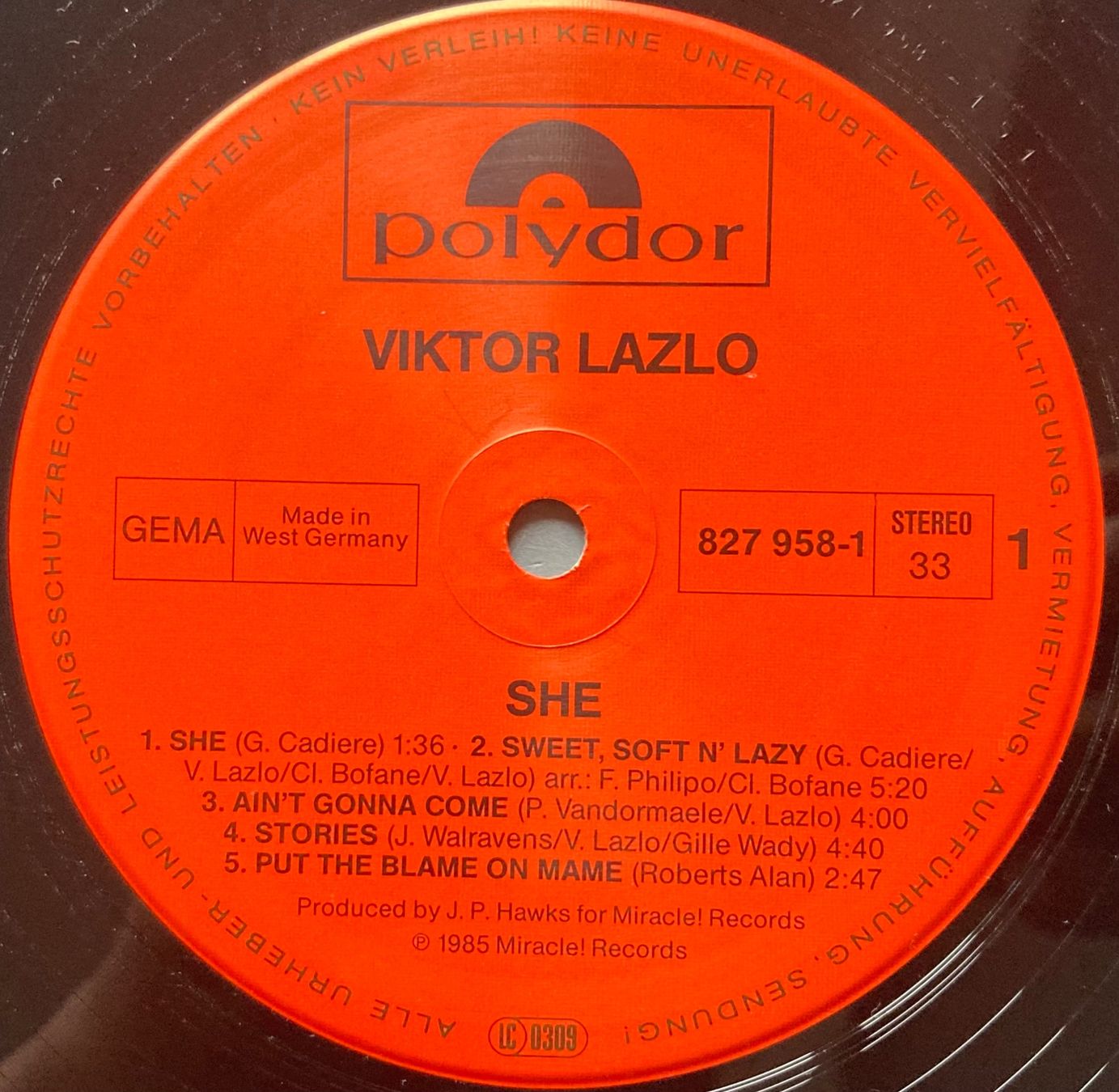 Vinyles: VIKTOR LAZLO - SHE – D'occasion à Poliez-Pittet par Newtown-Records 2