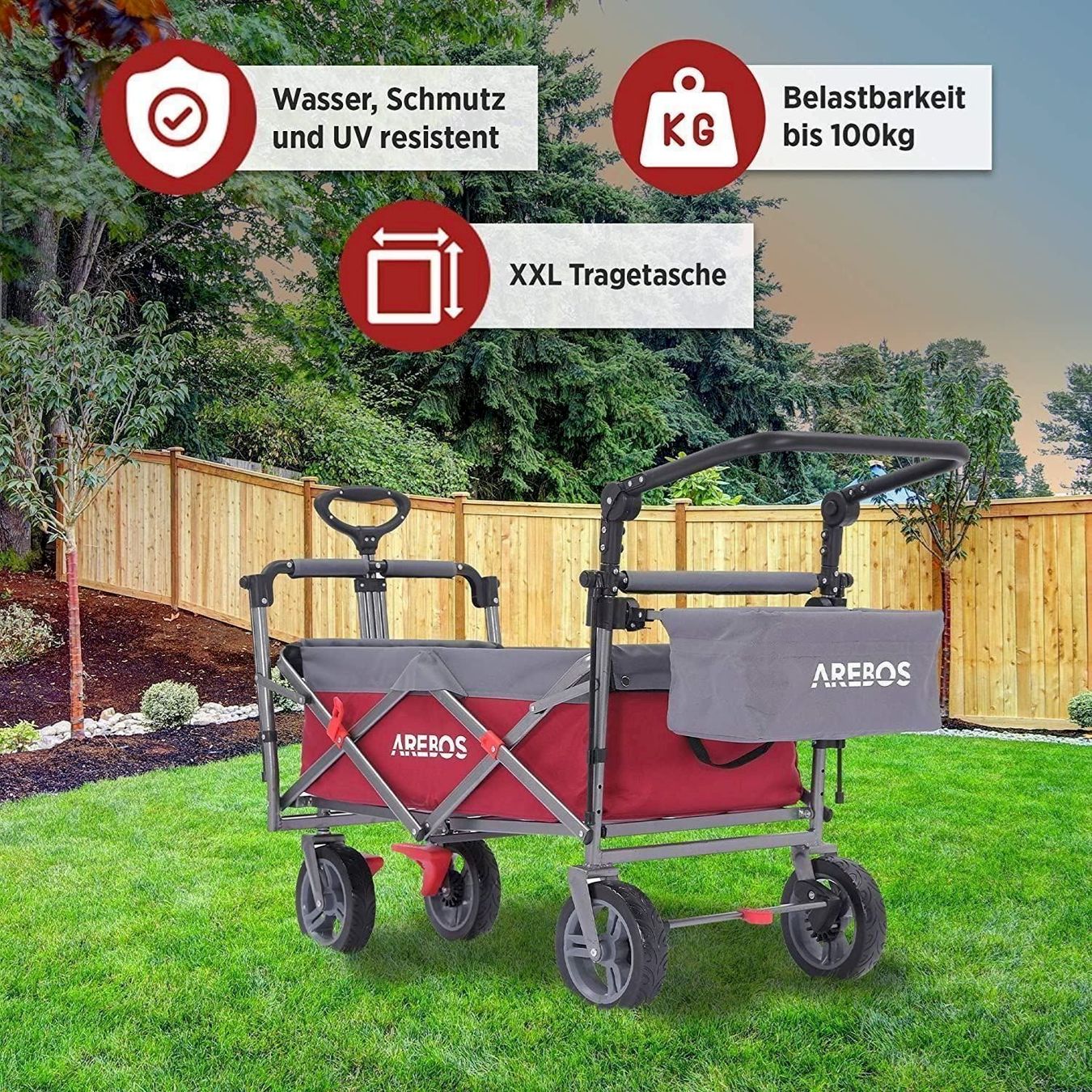 Giocattoli: Bollerwagen faltbar mit Dach rot – Nuovo e nell'imballaggio originale da Bottighofen venduto da zaap 3