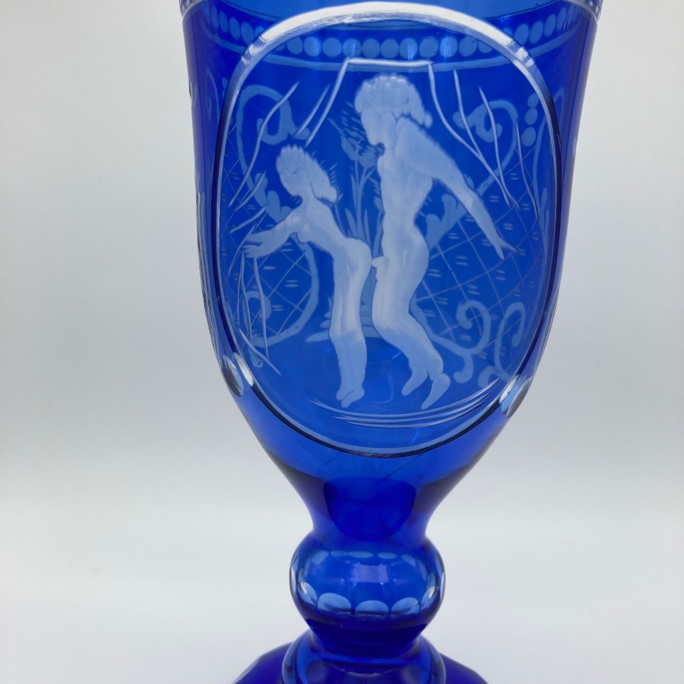 Bicchieri: Böhmisches Stielglas Glaskelch mit einzigartigem Muster – Usato da Wädenswil venduto da krisztiname 2