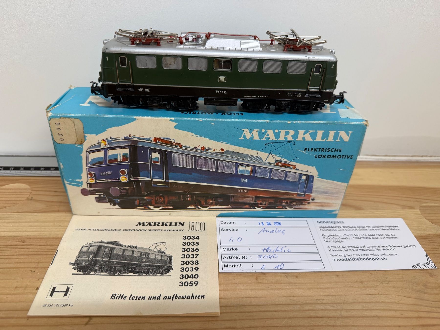 Märklin Modellini di ferrovie: Märklin 3040 Spur H0 E-Lok DB E 40 GEPRÜFT – Usato da Büsserach venduto da ModellbahnDepot 1