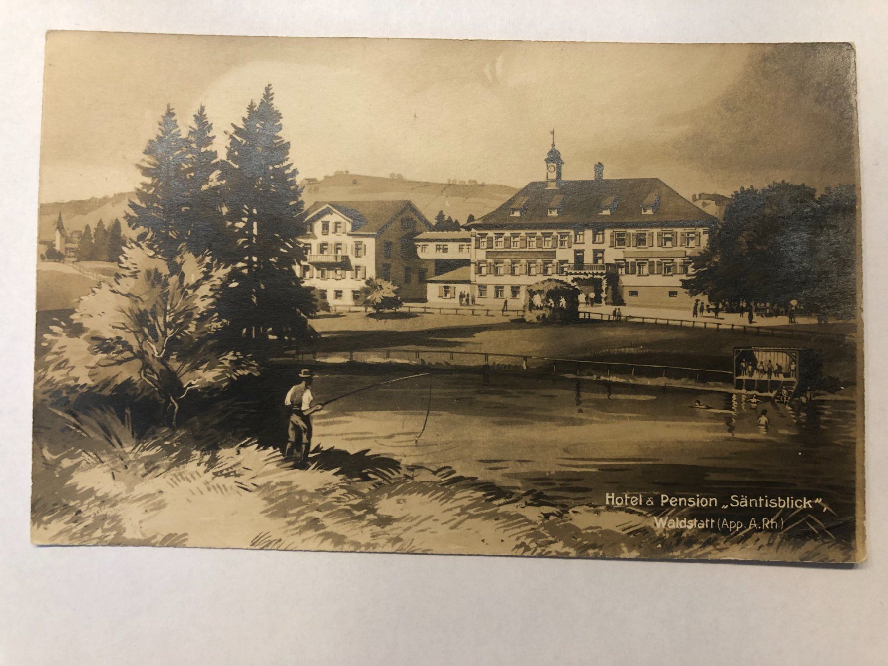 Cartoline postali: Hotel & Pension Sântisblick Waldstatt 1921 – Usato da Pfäffikon ZH venduto da Waltoversand