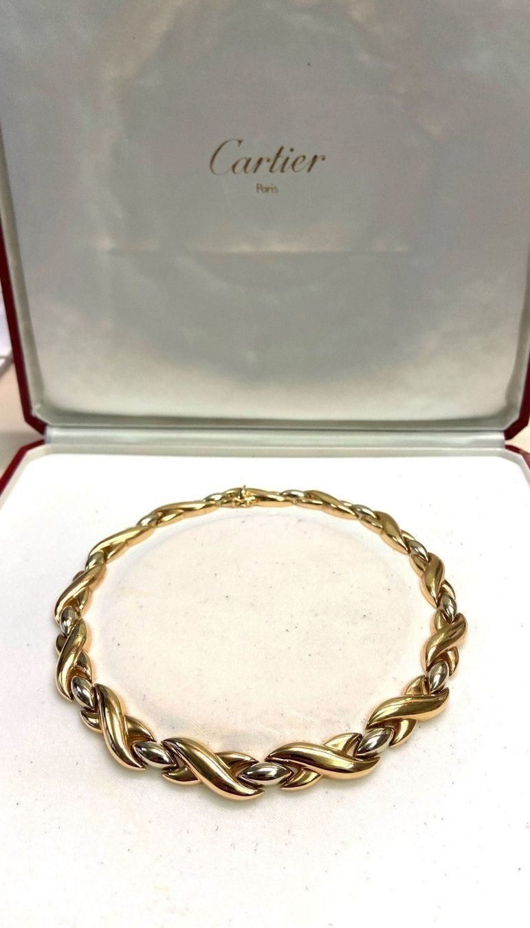 Cartier Catenine: Cartier Collier Arabesque or rose et blanc – Usato da Pully venduto da Occasions-luxe.Golay