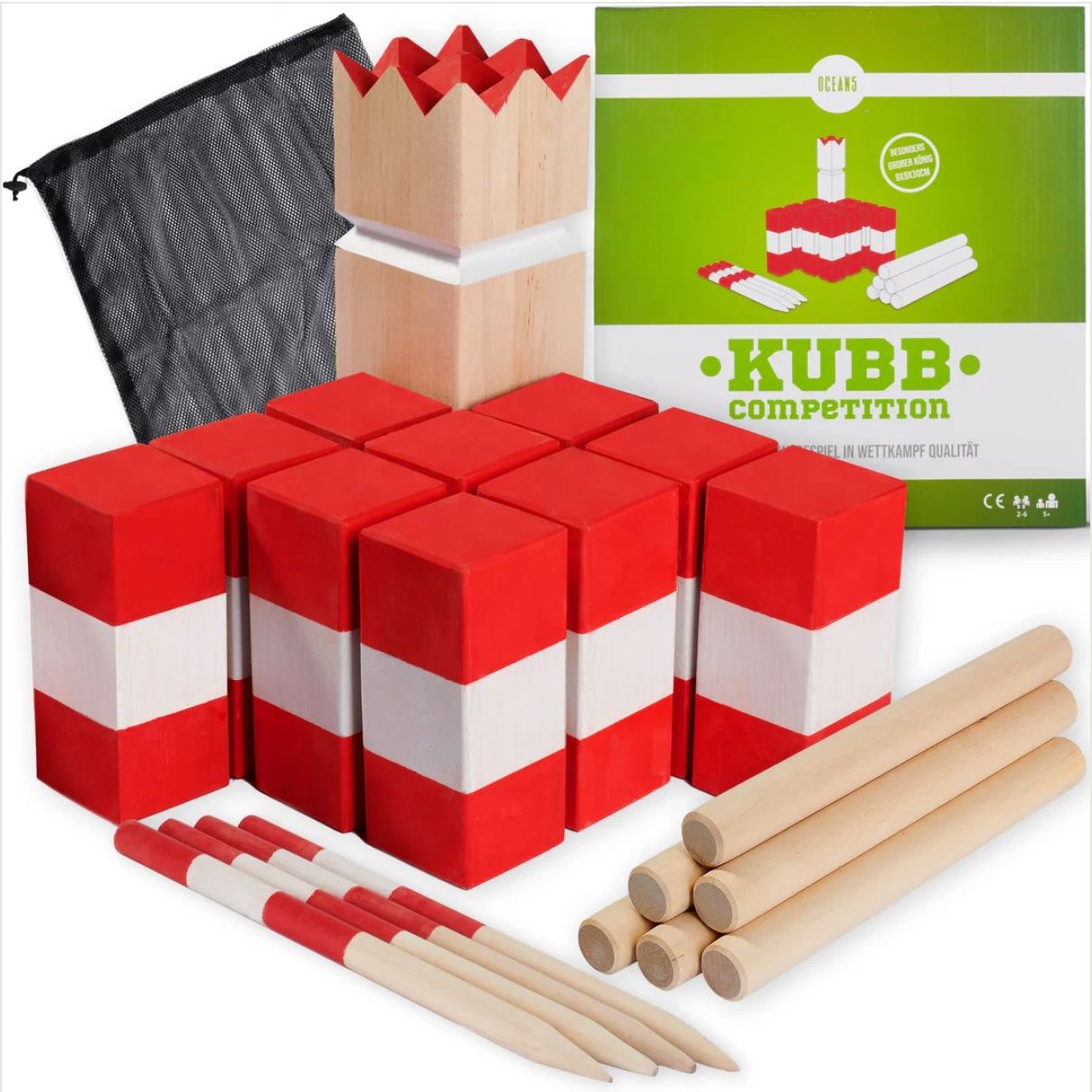 Giochi: Ocean 5 Original Kubb Competition XXL – Nuovo e nell'imballaggio originale da Zürich venduto da dem_jg9x