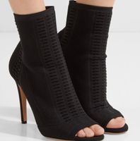 GIANVITO ROSSI Stiefeletten Vires Peeptoe schwarz
