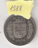 rar 1x1988 Fr.5.-mit vertiefter Randschrift/Einzug durch SNB