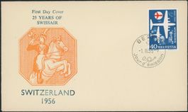 1956 - Werbemarken - Swissair - FDC ET - französisch • fr