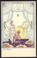 Mela Köhler: Frau in Rüschenkleid an i