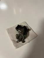 Vintage Schmuckdose Frosch Metall mit Ohrringen