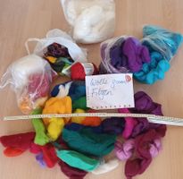 Filzwolle über 1 kg, viele Farben, Ton in Ton, wie neu
