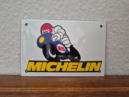 Emailschild Michelin Reifen Motorrad Garage Emaille Schild