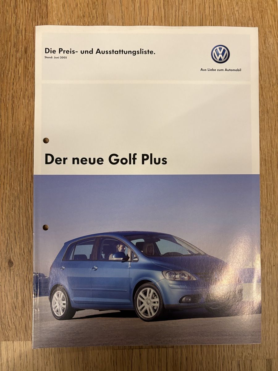 VW Documenti: VW Golf Plus - Preisliste & Ausstattung, 2005 – Usato da Freienstein venduto da Golfbueb 1