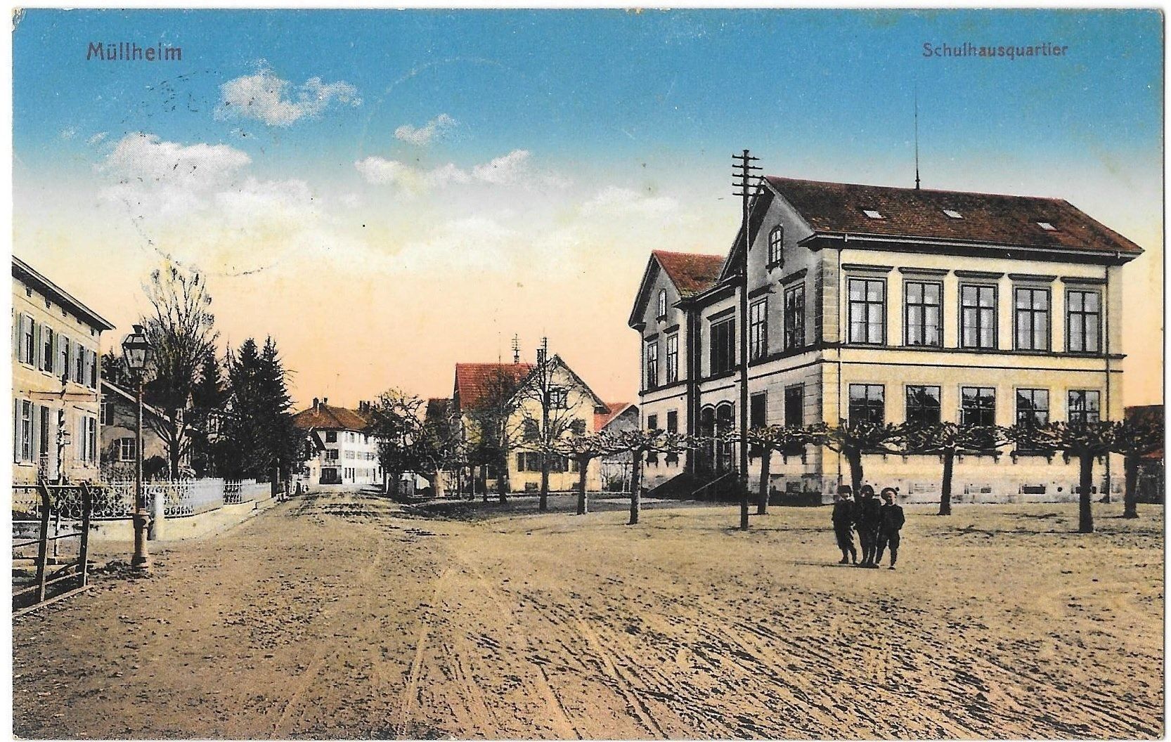 Ansichtskarten: Müllheim Schulhausquartier Feldpoststempel – Gebraucht aus Olten von clotaldi