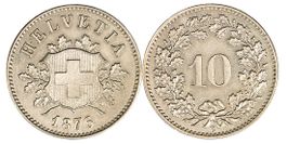 10 Rappen von 1876 (Stempelglanz)