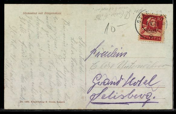 Ansichtskarten: Stansstad, Ortsansicht mit Bürgenstock – Gebraucht aus Berlin von bartko-reher 1