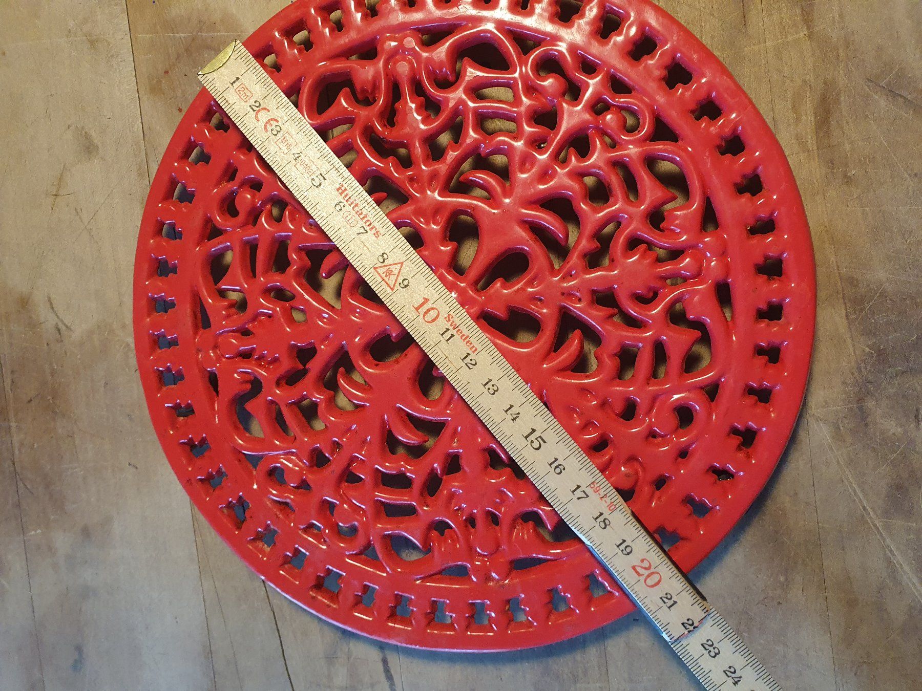 Sottobicchieri: Pfannenuntersetzer rot plastifiziert 21 cm – Usato da Zürich venduto da loosebone 2