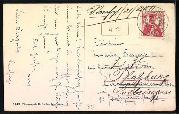 Cartoline postali: Oberhofen am Thunersee, Blick in den Ort – Usato da Berlin venduto da bartko-reher 1