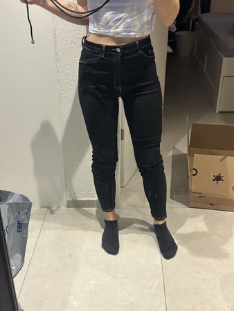 Tally Weijl Schwarze Jeans weisse Naht Gr. 38 - Top Zustand