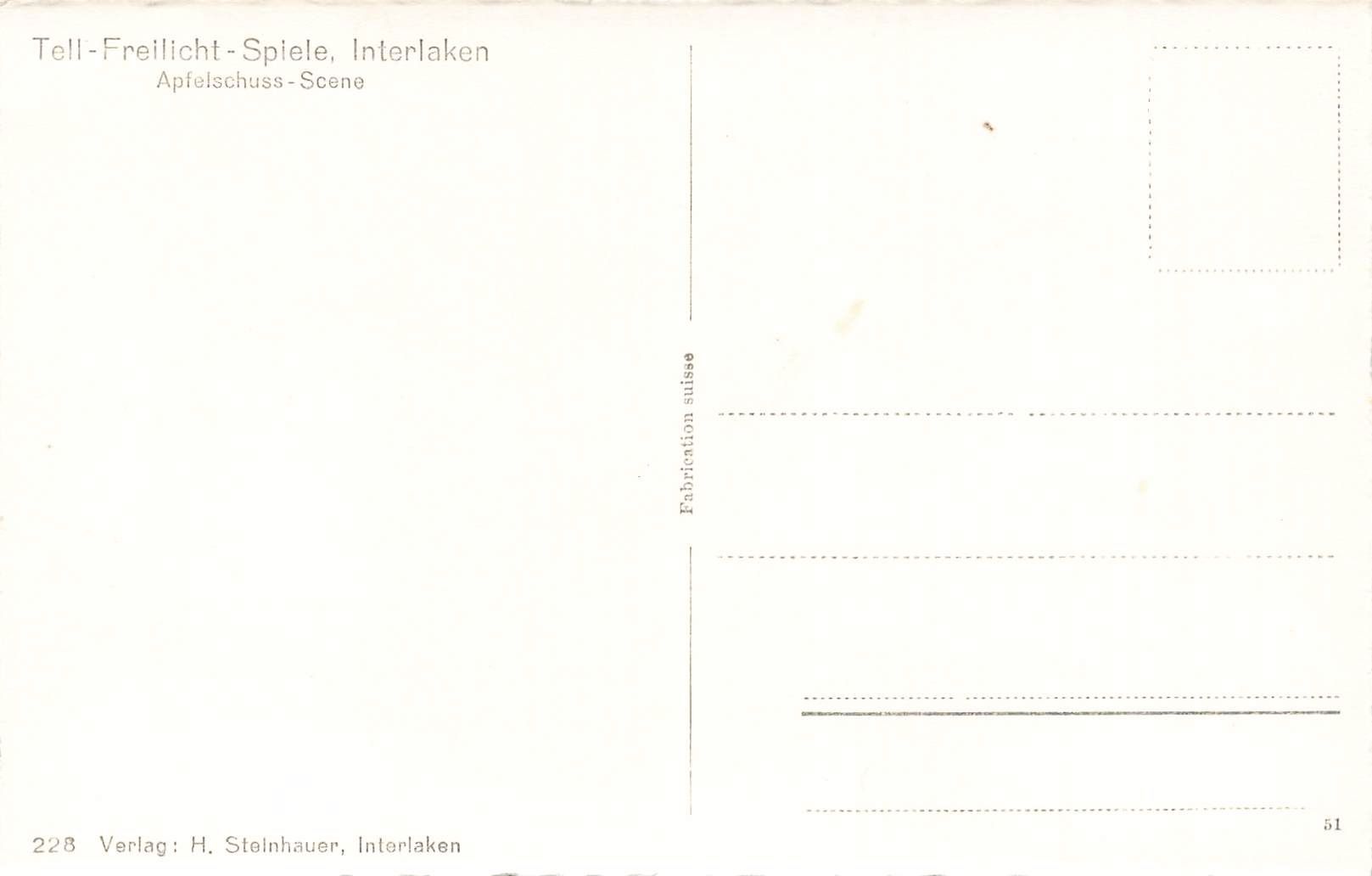 Cartoline postali: Tell Freilicht spiele Interlaken – Usato da Biasca venduto da Blenio71 1