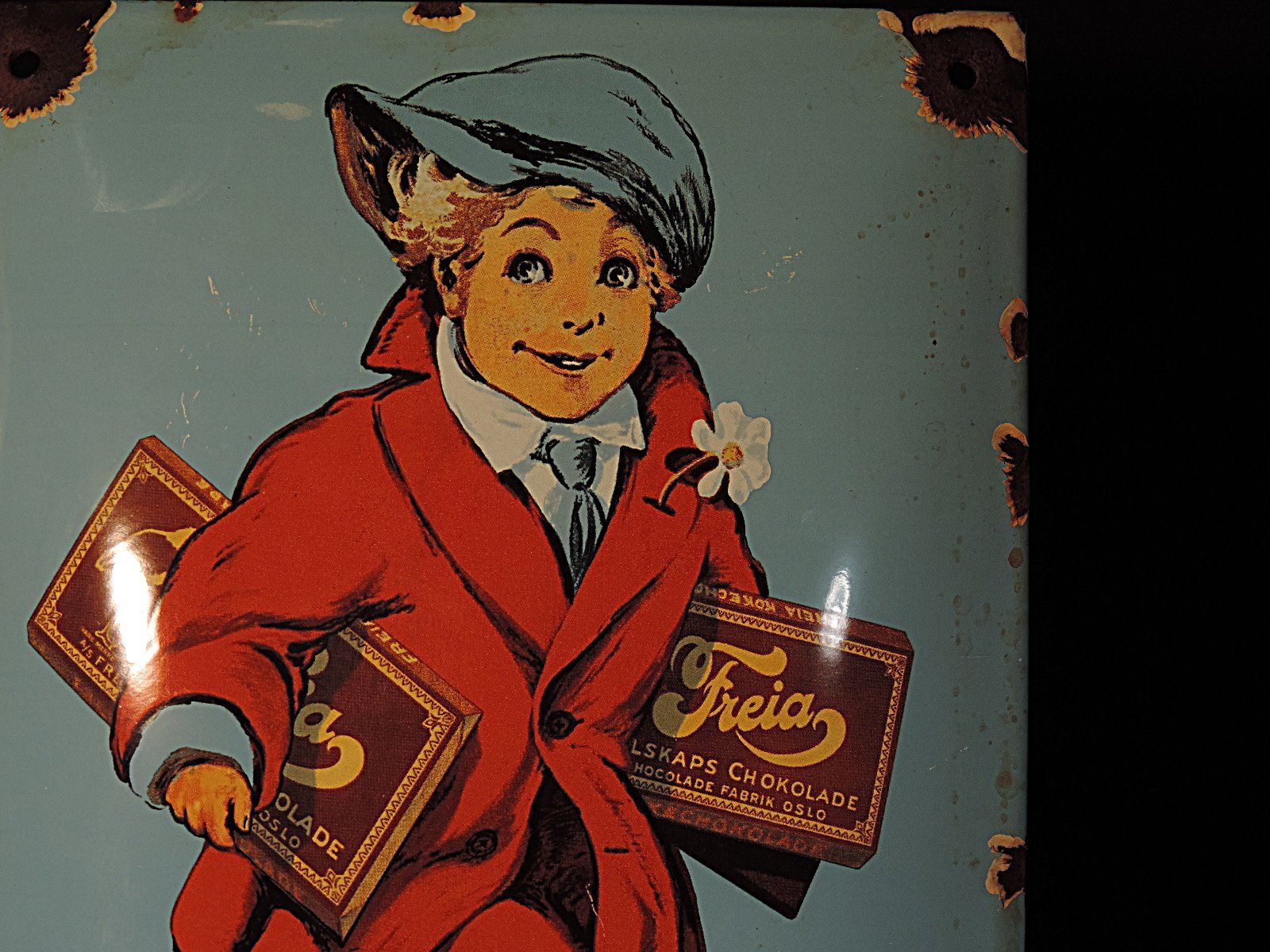 Schilder: Emailschild Freia Chocolade – Gebraucht aus Duggingen von roterbambus 4