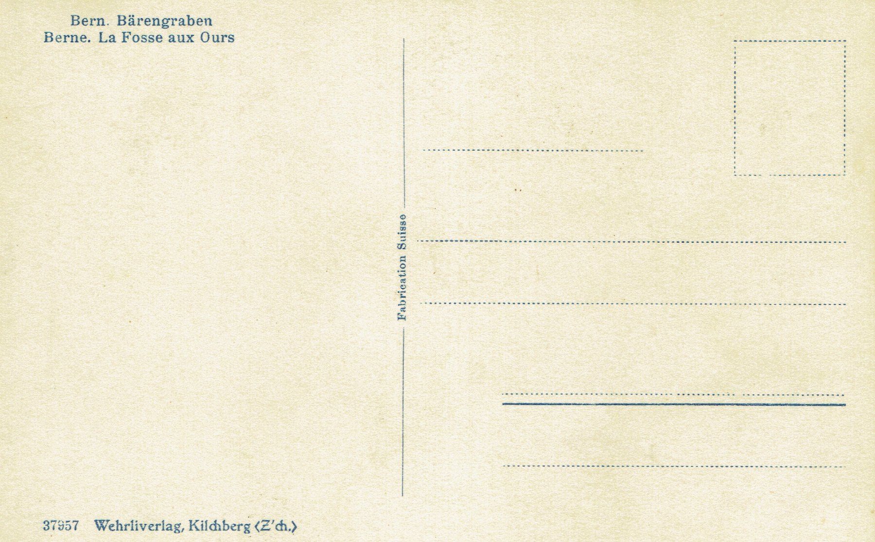 Ansichtskarten: Bern-Bärengraben, um 1930 – Gebraucht aus Otelfingen von Schmitte9 1