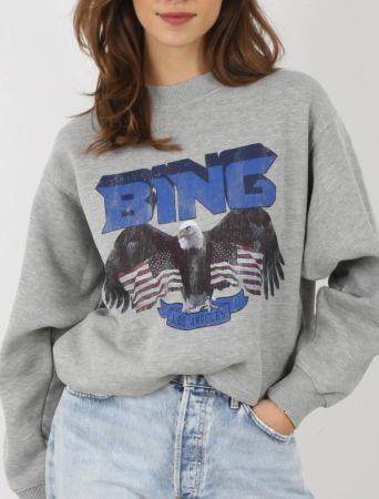 Sweatshirt Anine Bing grau mit Adlerprint Damengrösse S