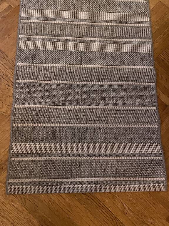 Teppiche: Grau gestreifter Teppich 80 x 180 cm – Gebraucht aus Zürich von neu_vp2g 1