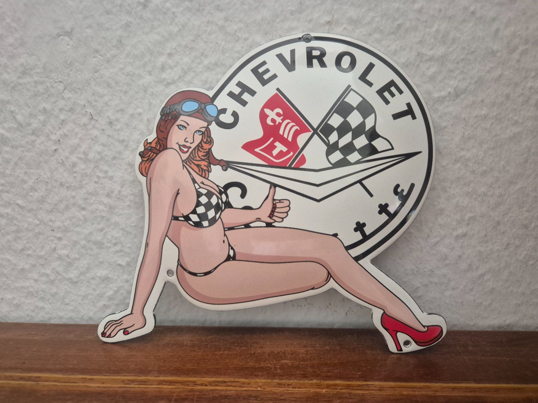 Chevrolet Schilder: Emailschild Corvette Chevrolet Service Logo Emaille Schild – Neu (gemäss Beschreibung) aus Schaffhausen von pfanis09