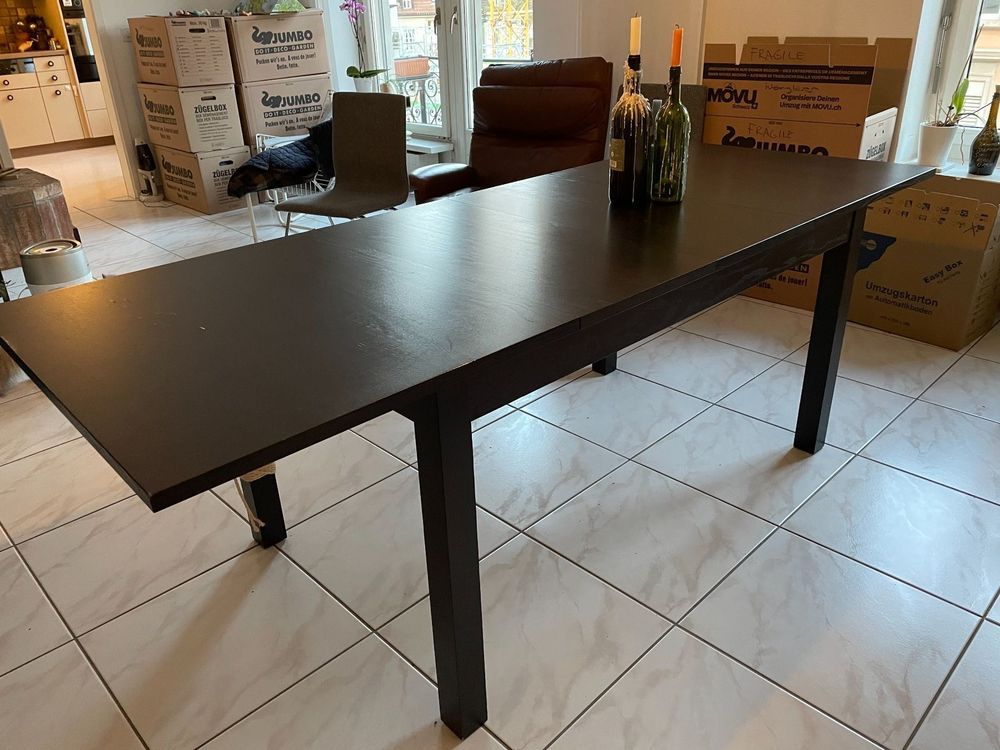 Schwarzer Ikea Esstisch ausziehbar Kaufen auf Ricardo