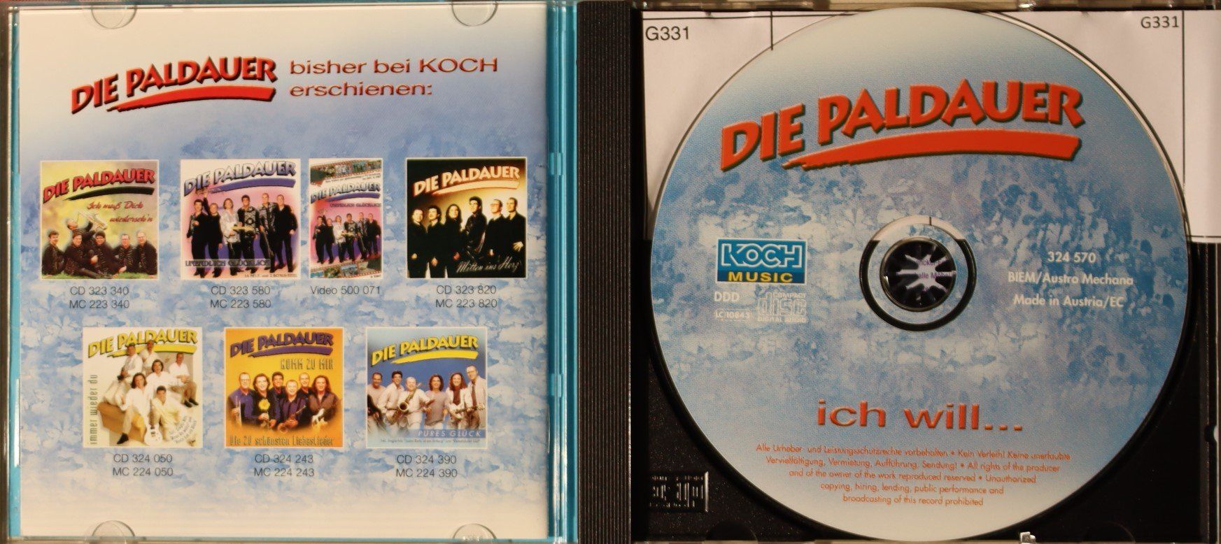 CD: Die Paldauer – Ich Will... – Usato da Luzern venduto da CONTENTI 1