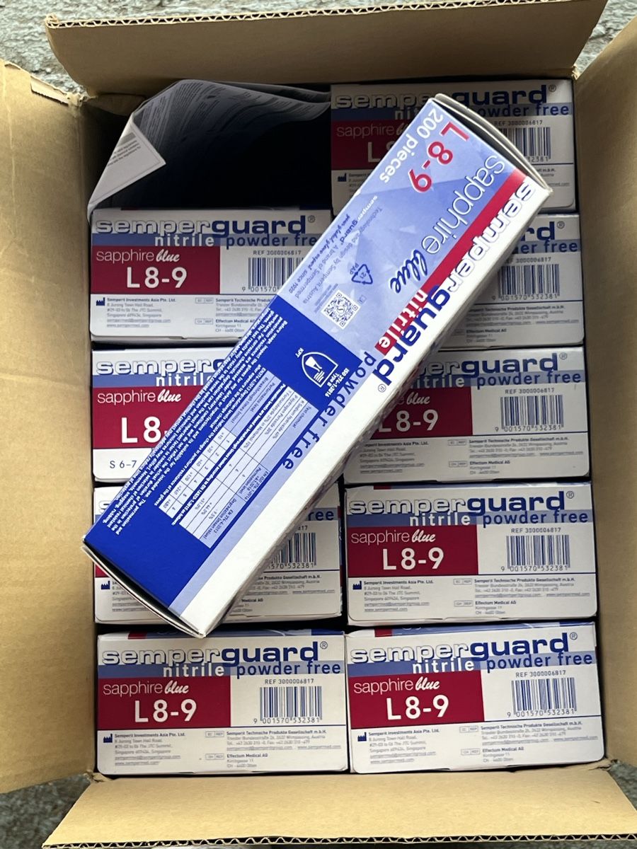 Gants & mitaines : Semperguard Sapphire Blue Nitrile Gloves L8-9 Box 200 – Neuf avec emballage d'origine à Emmen par VK-Retail