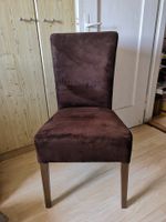 Esszimmerstuhl braun Veloursoptik Holzbeine gebraucht