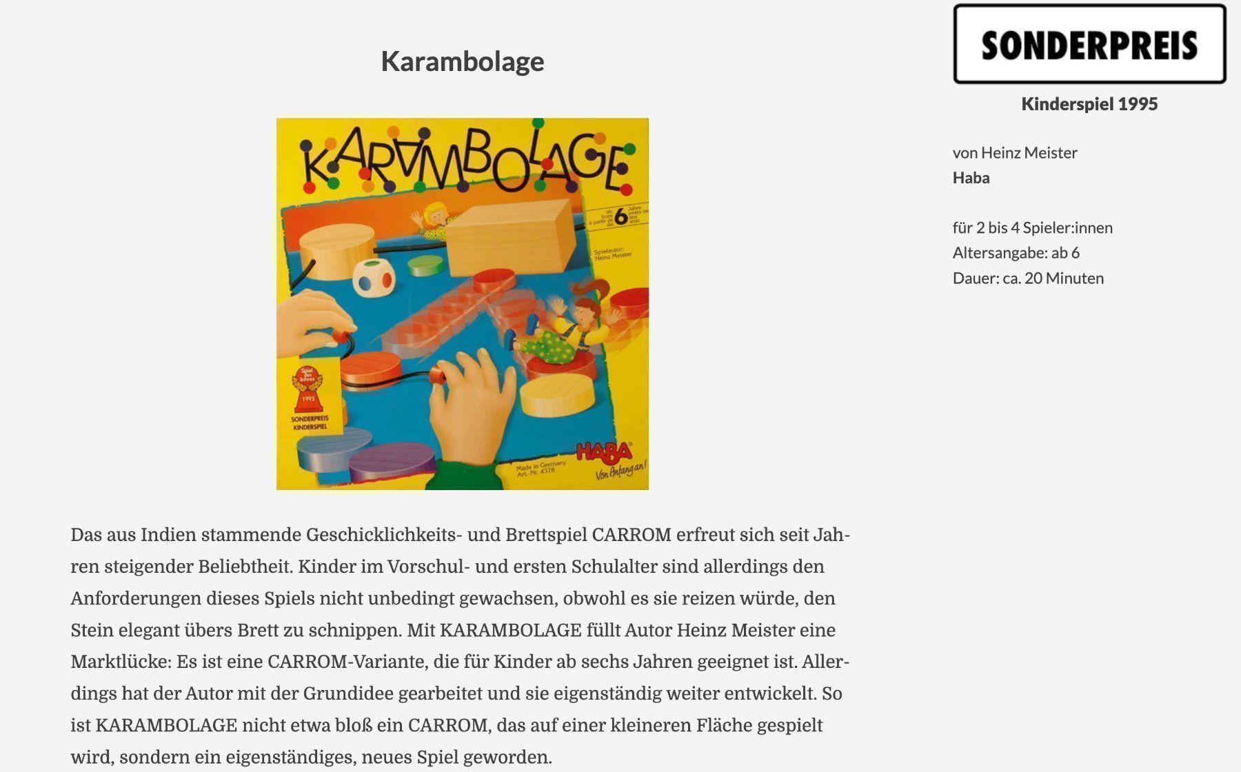 Haba Giochi: KARAMBOLAGE von haba – Usato da Rothenburg venduto da Kaulquappe55 1
