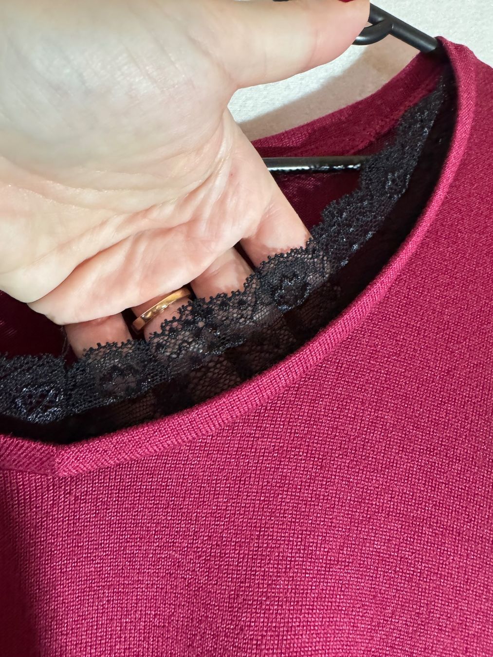 Maglioni & Felpe: Legerer pinkfarbener Pullover mit Spitze ca. Gr. L – Usato da Grosswangen venduto da second_hand_dress 6