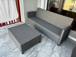 Gartensofa 3-Sitzer Anthrazit
