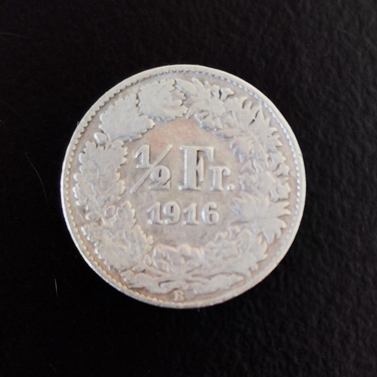 50 Rappen Münze 1916 Silber (Gebraucht) in Lenzburg für CHF 1.9 – mit ...