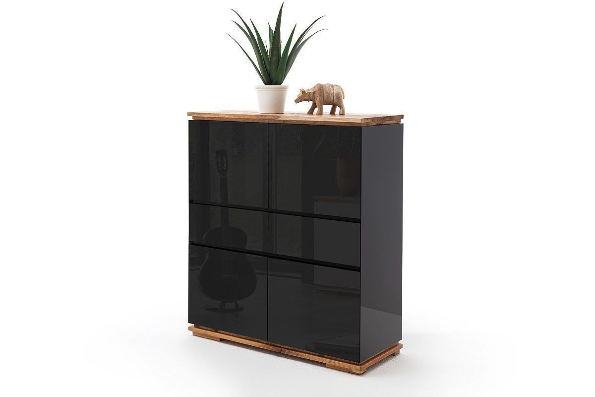 Schränke: Highboard Kommode CHIARO Asteiche schwarz Hochglanz – Neu und originalverpackt aus Unterentfelden von moebelrufli