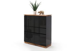 Highboard Kommode CHIARO Asteiche schwarz Hochglanz