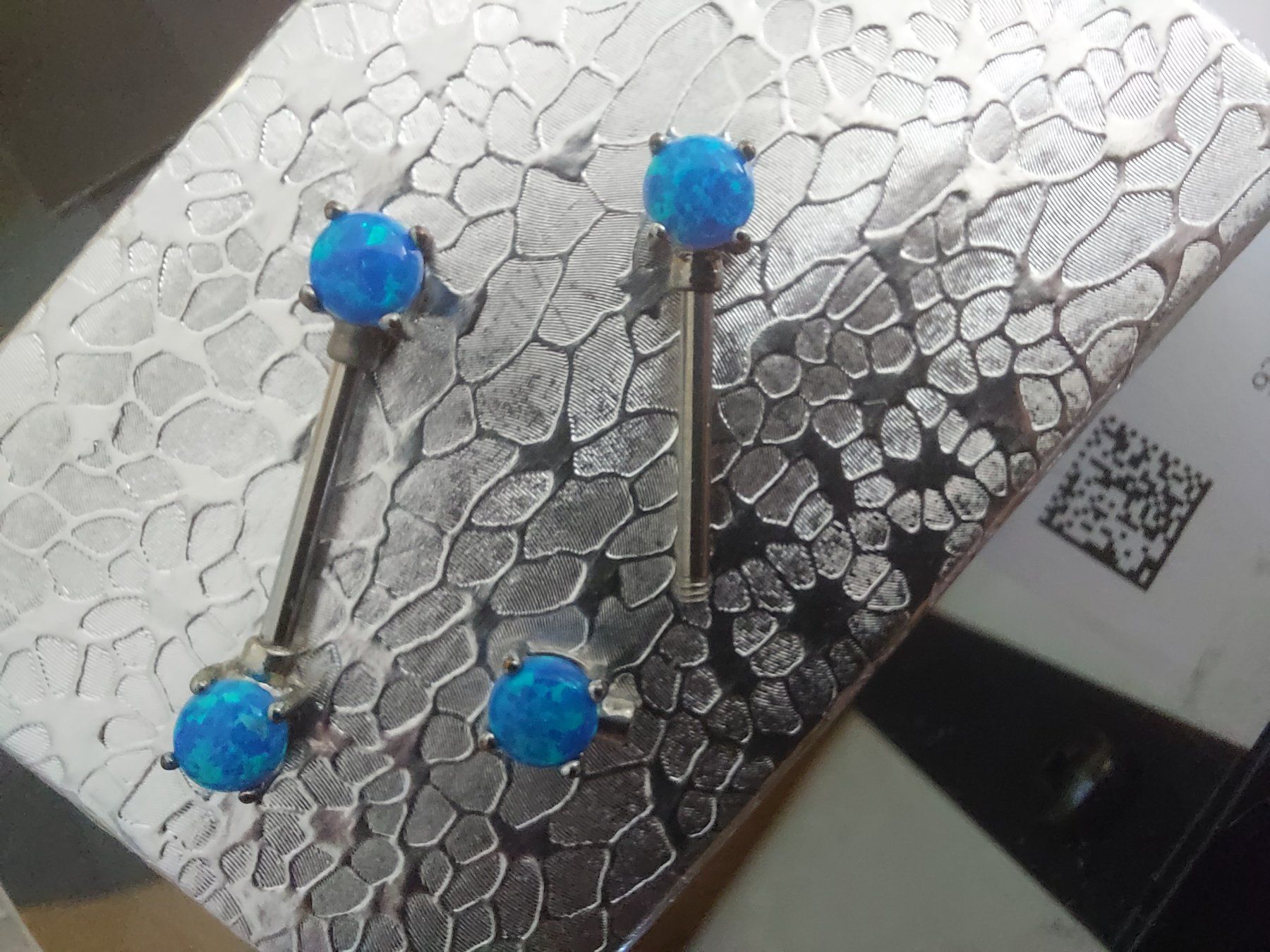 Gioielli per piercing: Opal Nippelpiercing paar (1 defekt) – Nuovo (secondo la descrizione) da Gwatt (Thun) venduto da B.D.999 7