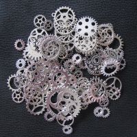 Gears Deko Zahnräder Zink silbefarben, 110 Gramm