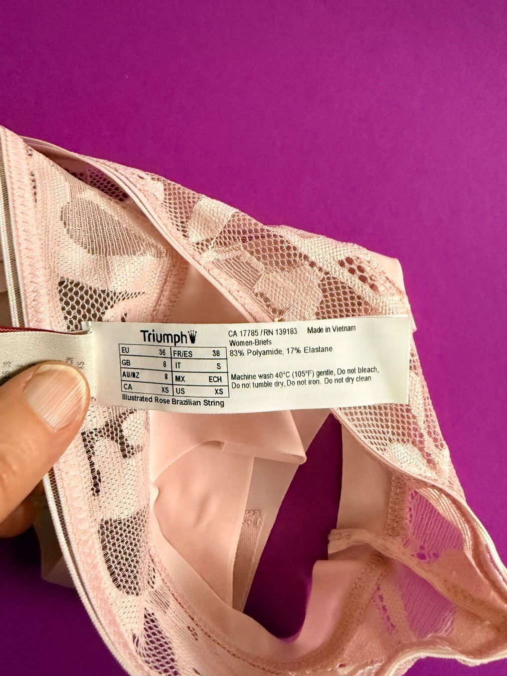 Triumph Altra biancheria intima: TRIUMPH, Brazilian String ILLUSTRATED ROSE, Grösse 36, Rosa – Nuovo e nell'imballaggio originale da Rudolfstetten venduto da gst_g7xl 4