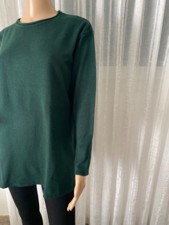 1A Styl mit diesem tollen Basic Strickpulli, grün, L