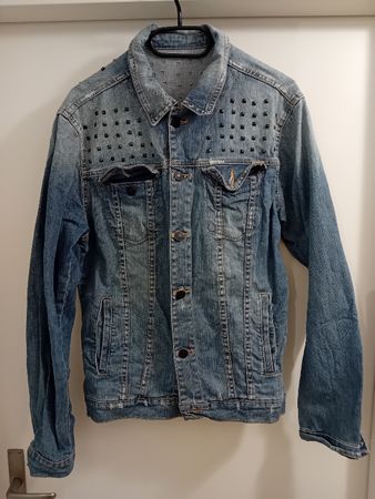 Zara Man Herren Herbst Jeansjacke Nieten Jacke Denim M