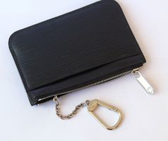 Louis Vuitton Black Leather Schlüsseletui mit Karabinerhaken