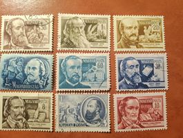 9 Antike Ungarische Briefmarken, verschiedene Jahrgänge