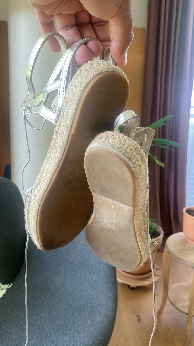 Zara Scarpe da donna: Zara Espadrilles Sandalen in Silber, Gr. 40 – Nuovo (secondo la descrizione) da Zürich venduto da epe_ggn6