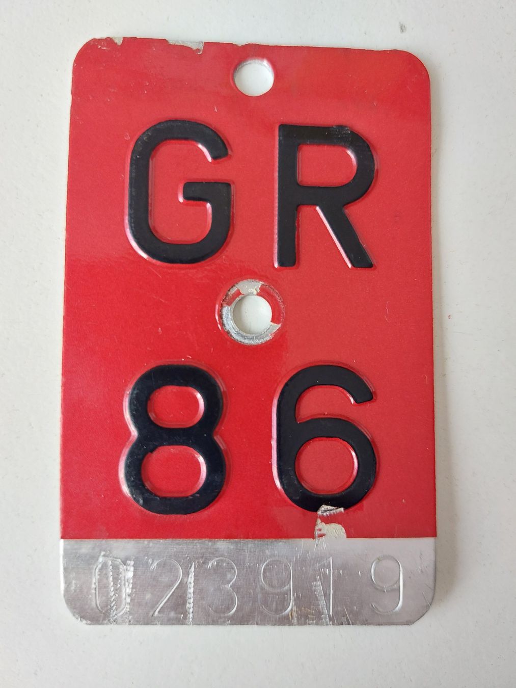 Sachs Ecriteaux: Velonummer GR 86 Mofanummer plaque Mofa – D'occasion à Schenkon par Uhu007