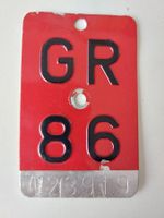 Velonummer GR 86 Mofanummer plaque Mofa